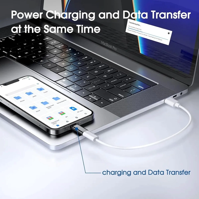 Adaptador compatible Iphone Lightning A Tipo C OTG de 8 pines Macho A Tipo C Hembra Conector Hembra - 4