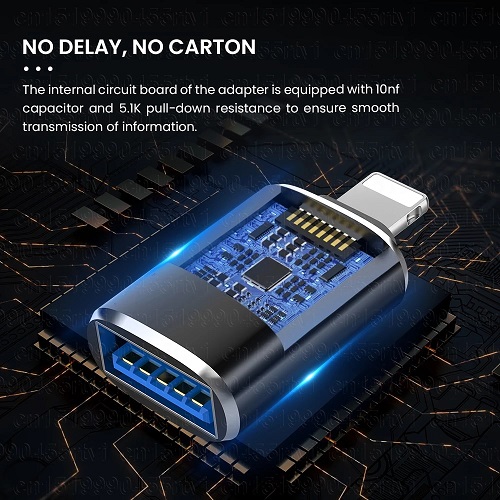 Adaptador para Iphone Lightning A USB 3.0 OTG de 8 pines Macho A USB Normal Conector Hembra - 4