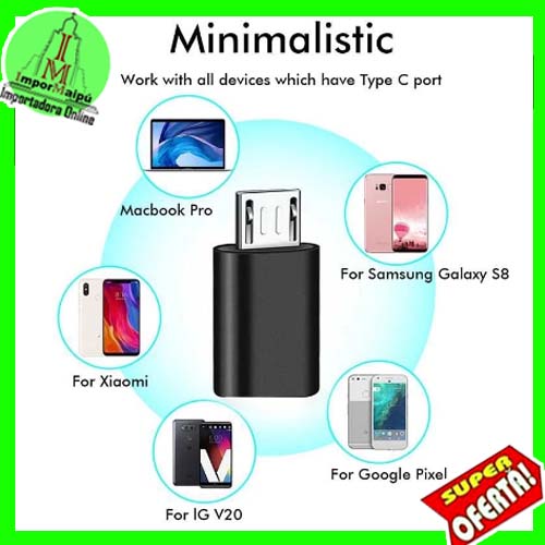 Adaptador Tipo C a Micro USB V8 Tipo C Hembra Micro USB Macho Celulares Android Samsung Huawei - 2
