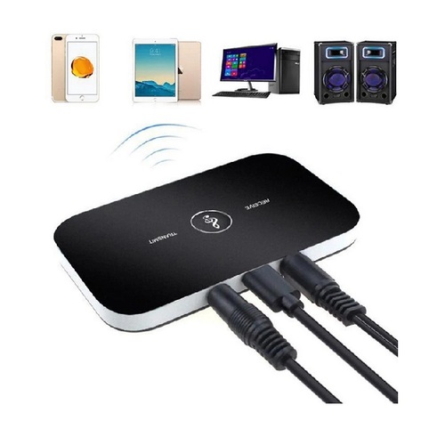 Adaptador Transmisor Receptor Bluetooth Auxiliar y RCA Batería 10 Hrs Jack 3.5mm USB Cuadrado grande - 2