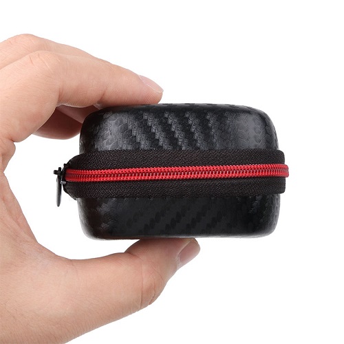ESTUCHE PARA AUDÍFONOS U OTROS USOS BOLSO CASE AURICULARES ECOCUERO RIGIDO DURO RESISTENTE CUADRADO - 2