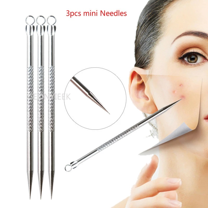 KIT PINZAS ACERO INOXIDABLE HERRAMIENTAS REMOVEDOR ACNE PUNTOS NEGROS EXTRACTOR BLACKHEAD 8 PIEZAS - 2
