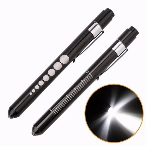 Linterna Tipo Lapiz Regla Led Medica Para Diagnostico Medico Metal Pilas AAA De Bolsillo Para Ojos - 2