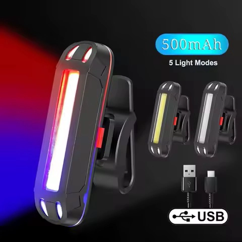 LUZ LINTERNA LED BICICLETA BALIZA MUY POTENTE RECARGABLE USB COLORES FRONTRAL Y TRASERA GOOFY - 2
