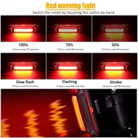 LUZ LINTERNA LED BICICLETA BALIZA MUY POTENTE RECARGABLE USB COLORES FRONTRAL Y TRASERA GOOFY - 3