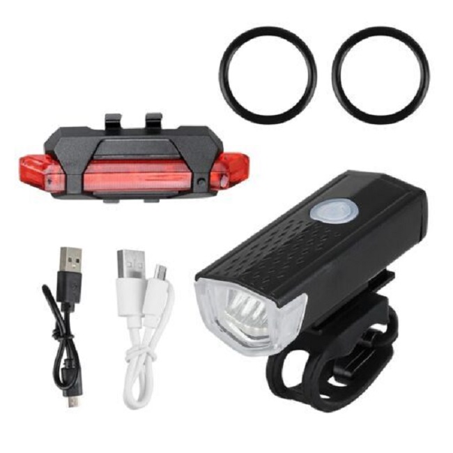 LUZ LINTERNA LED BICICLETA LUZ DELANTERA Y TRASERA ROJA RECARGABLES USB PARA BICI - 2