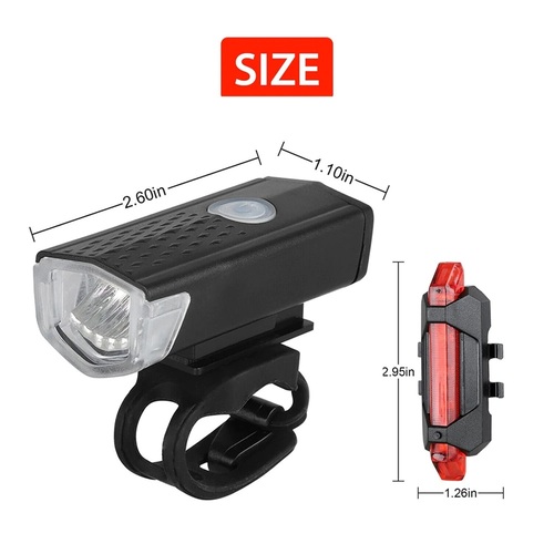 LUZ LINTERNA LED BICICLETA LUZ DELANTERA Y TRASERA ROJA RECARGABLES USB PARA BICI - 3
