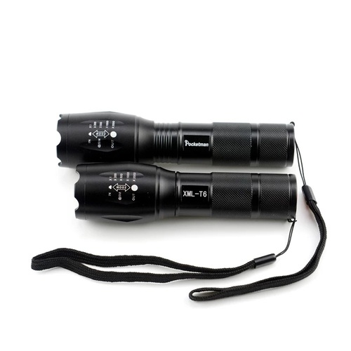 LUZ LINTERNA LED TÁCTICA XML-T6 4000 LUM ZOOM PILA RECARGABLE 18650 Ó AA NO INCLUÍDA - 1