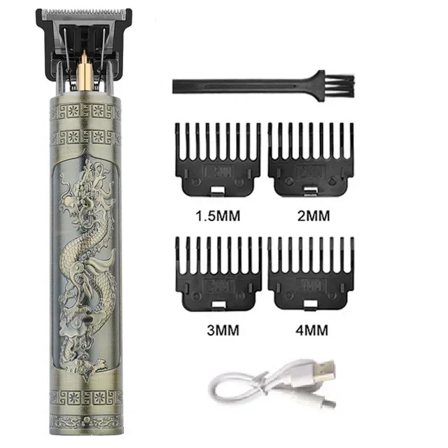 Maquina para cortar Barba Recargable USB Vintage profesional calidad precisa profesional Original - 3