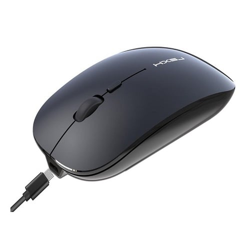 Mouse Recargable USB Silencioso Inalámbrico 2,4ghz Y Optico ergonómico (negro) - 1