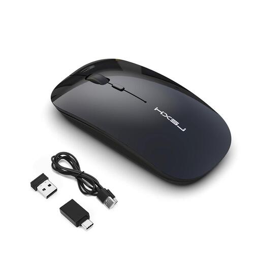 Mouse Recargable USB Silencioso Inalámbrico 2,4ghz Y Optico ergonómico (negro) - 2