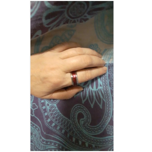 Anillo Titanio Rojo Anillos Juveniles Acero Quirurgico Acero Inoxidable Hombre Dama Chile - 2