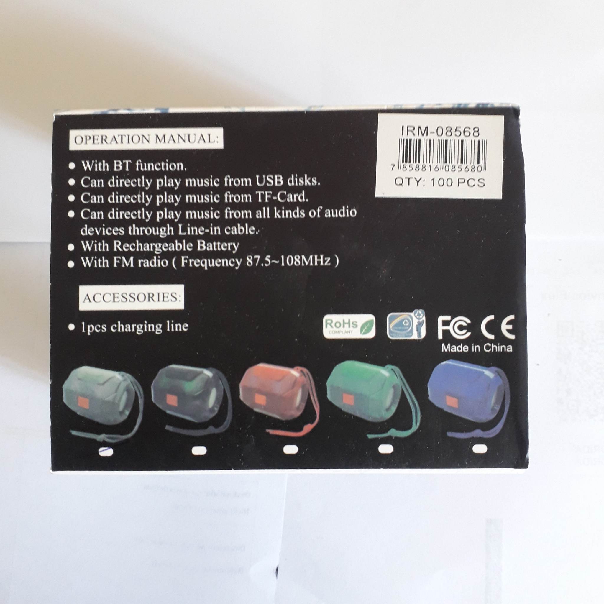 PARLANTE BLUETOOTH BOCINA ALTAVOZ RADIO FM TARJETA SD USB COMPACTO POTENTE IMPERMEABLE - 5