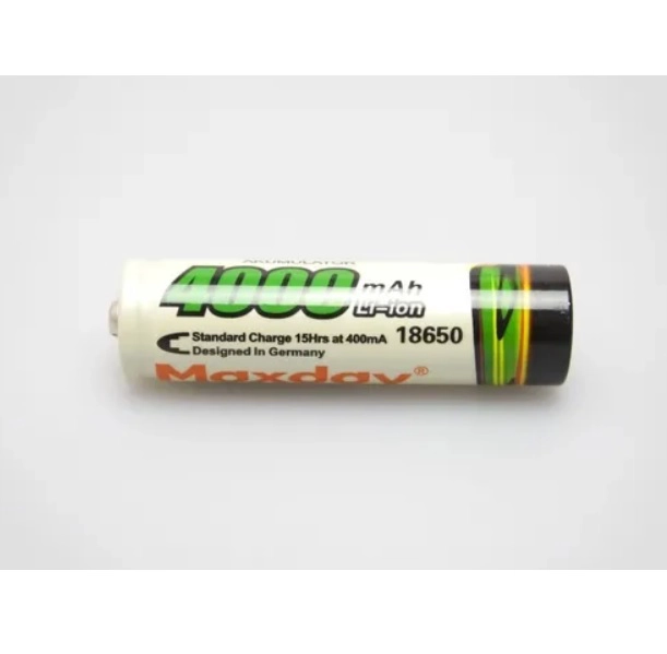 Pila Batería Recargable 1 unid de Litio 18650 MaxDay 4000mAh con Punta Blanca - 4
