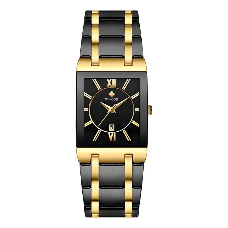 RELOJ HOMBRE LUJO CUARZO Y ACERO INOXIDABLE WWOOR CRONOGRAFO IMPERMEABLE - 1