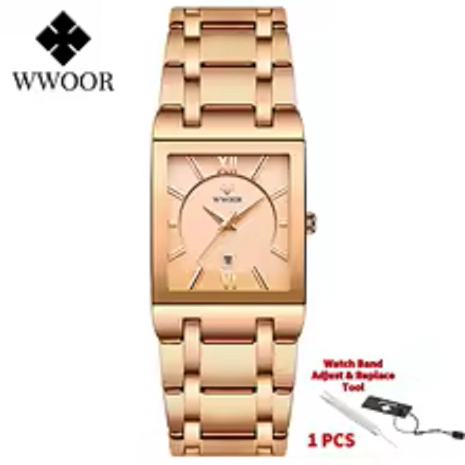 RELOJ HOMBRE LUJO CUARZO Y ACERO INOXIDABLE WWOOR CRONOGRAFO IMPERMEABLE - 3