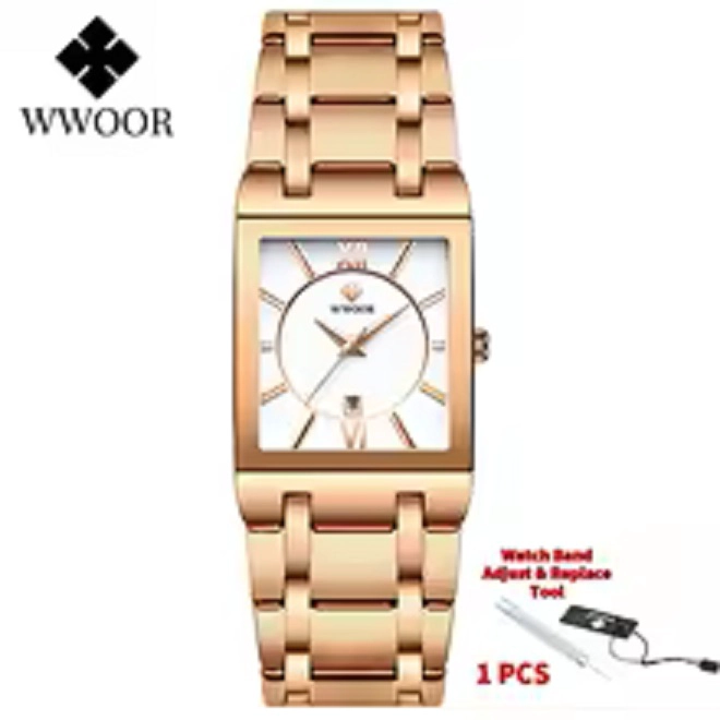 RELOJ HOMBRE LUJO CUARZO Y ACERO INOXIDABLE WWOOR CRONOGRAFO IMPERMEABLE - 4