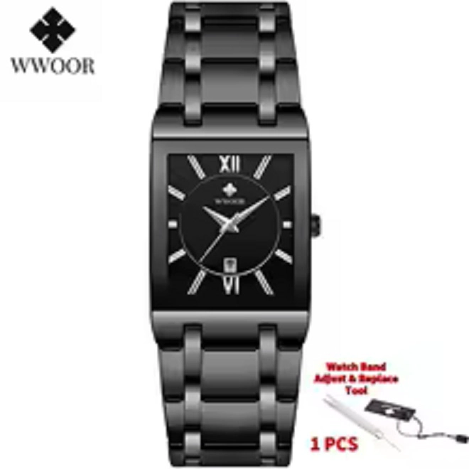 RELOJ HOMBRE LUJO CUARZO Y ACERO INOXIDABLE WWOOR CRONOGRAFO IMPERMEABLE - 6
