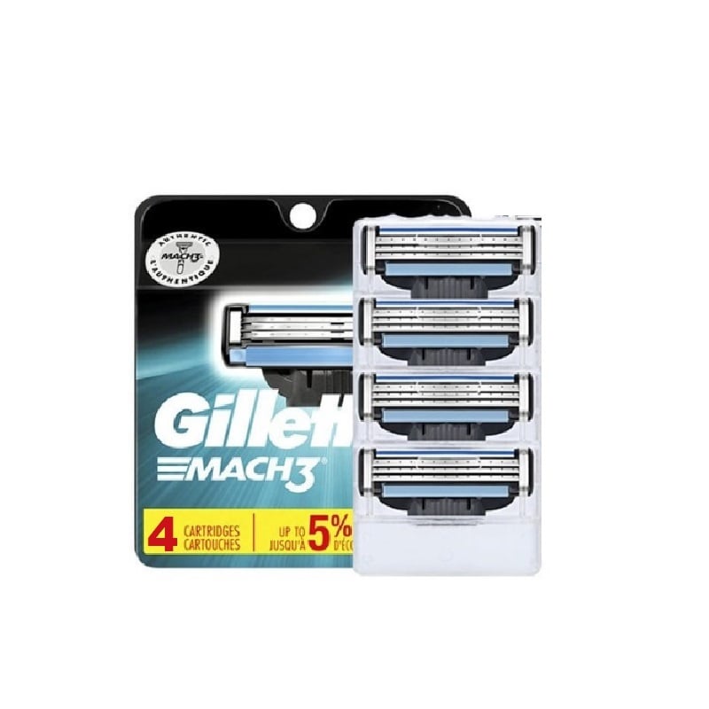 Repuesto para Prestobarba Gillette Mach 3 Turbo 4 u Cabezal maquina afeitadora - 1