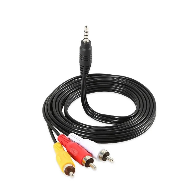 Cable Audio RCA Jack 3.5 mm 3 x 1 Salida Auxiliar. Aux. Macho Plug Carro PS3 1,5 metro - 1