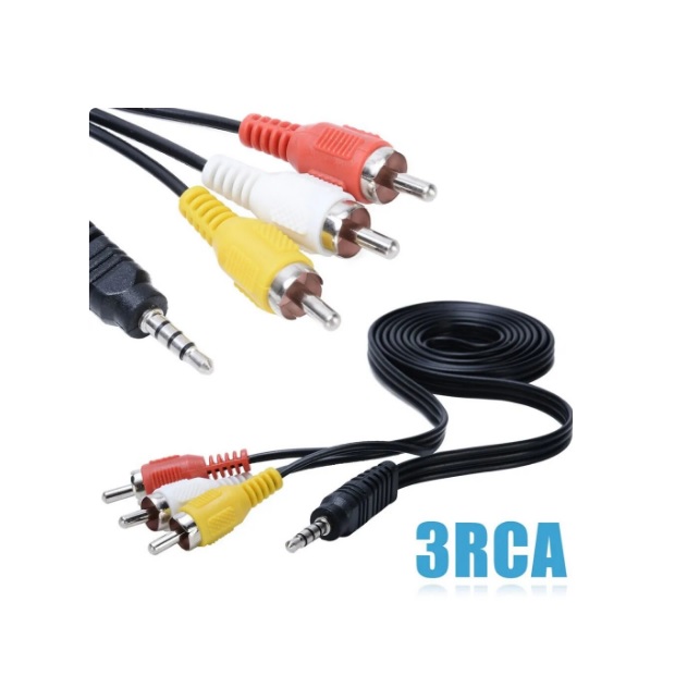 Cable Audio RCA Jack 3.5 mm 3 x 1 Salida Auxiliar. Aux. Macho Plug Carro PS3 1,5 metro - 2