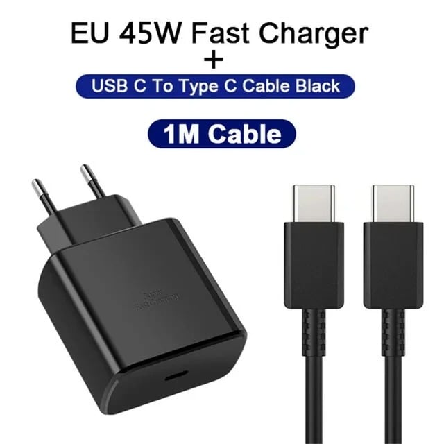 Cargador de Pared Para Celular Samsung Celular de carga súper rápida 45w CON Cable Original - 4