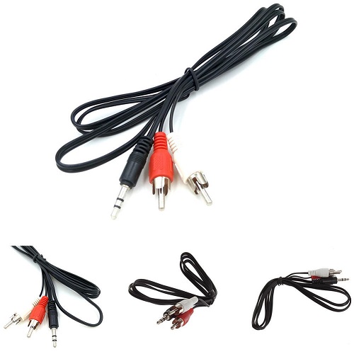 Cable Audio RCA a Jack 2 x 1 3.5 mm salida auxiliar. Aux. macho Plug 1,5 mt - 2