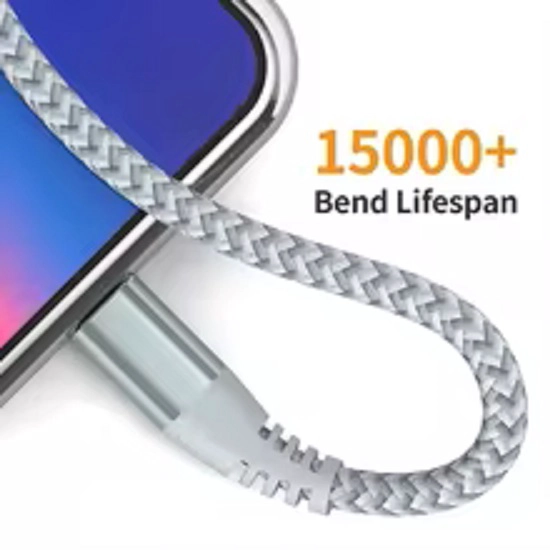 CABLE CARGA RÁPIDA CELULAR 5.1 A TIPO C A LIGHTNING PARA IPHONE 1 MT TELÉFONO SMARTPHONE REFORZADO - 3