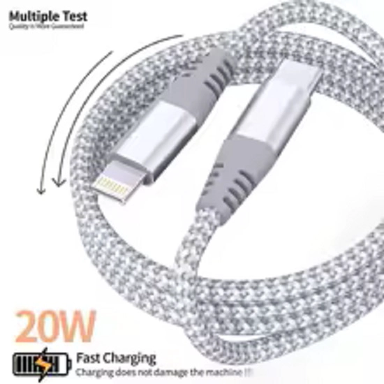 CABLE CARGA RÁPIDA CELULAR 5.1 A TIPO C A LIGHTNING PARA IPHONE 1 MT TELÉFONO SMARTPHONE REFORZADO - 4