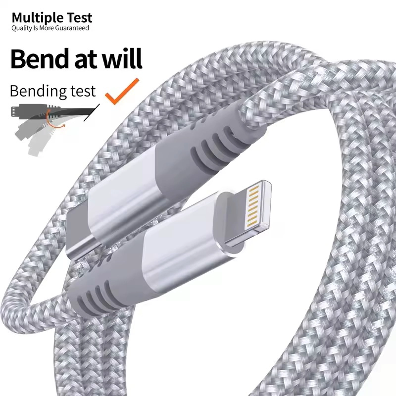 CABLE CARGA RÁPIDA CELULAR 5.1 A TIPO C A LIGHTNING PARA IPHONE 1 MT TELÉFONO SMARTPHONE REFORZADO - 6