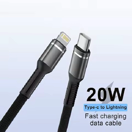 CABLE CARGA RÁPIDA CELULAR 5.1 A TIPO C A LIGHTNING PARA IPHONE 1 MT TELÉFONO SMARTPHONE REFORZADO - 9