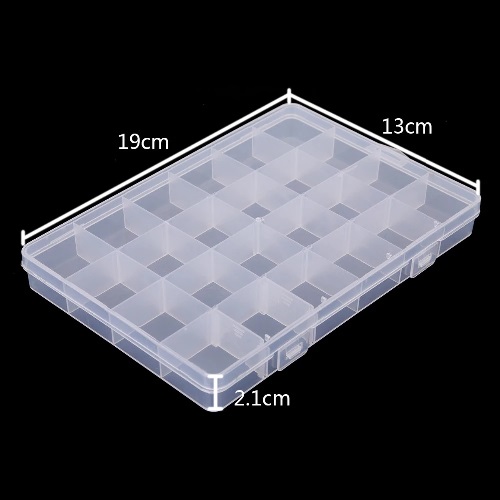 Caja organizadora ajustable 24 espacios para joyas tornillos pastillas mostacillas monedas anillos - 4