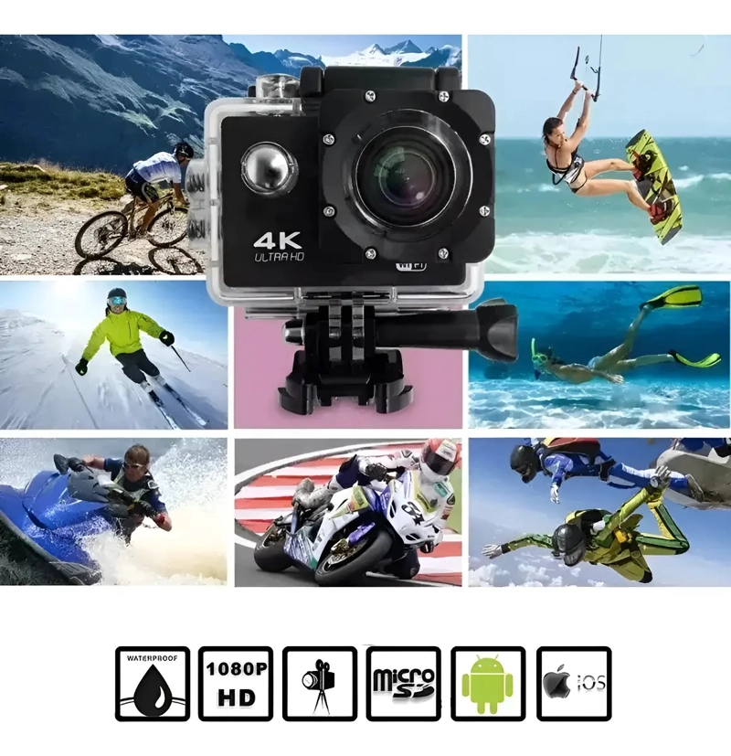 CÁMARA GO PRO FULL HD 4K 30FPS DEPORTIVA ULTRA HD M2 WIFI CÁMARA ACCIÓN SIN ACCESORIOS SUMERGIBLE - 8