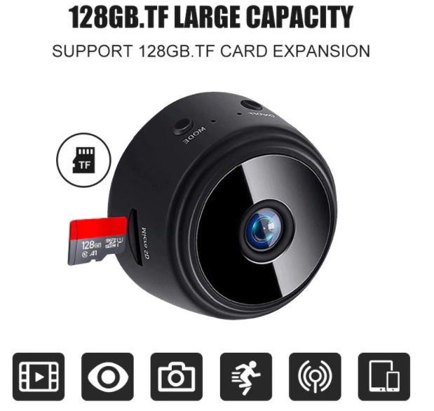 CÁMARA VIDEOVIGILANCIA INALAMBRICA PEQUEÑA DIMINUTA 1080P WIFI MICROFONO WIFI OCULTA 2 HR. BATERÍA. - 7