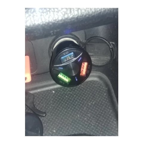 Cargador Celular Auto 3.1 Amperes 3 USB Carga Rápida. Encendedor Carro (Negro redondo colores) - 3