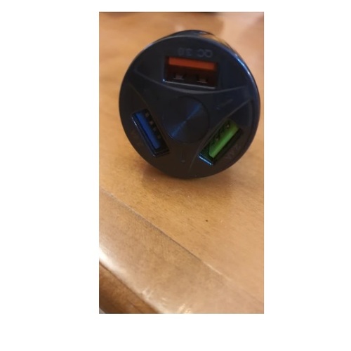 Cargador Celular Auto 3.1 Amperes 3 USB Carga Rápida. Encendedor Carro (Negro redondo colores) - 5