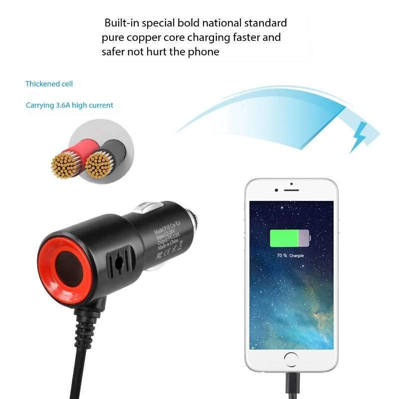 CARGADOR DE CELULAR AUTO CARGA RÁPIDA 1 USB 3.1 A CABLE 3 SALIDAS MICRO USB SAMSUNG TIPO C - 4