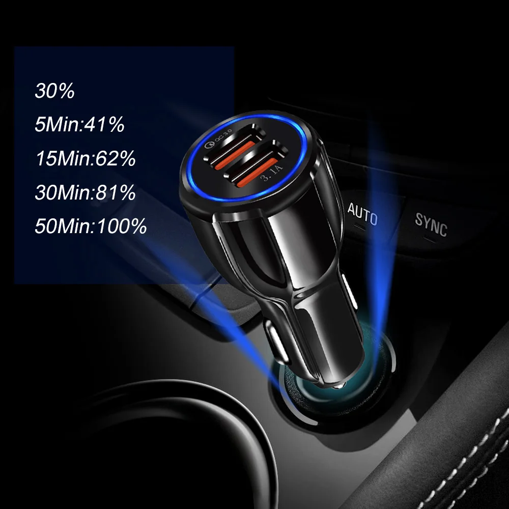 CARGADOR DE CELULAR AUTO CARGA RÁPIDA 3.1 AMP. 2 DOBLE USB 18W PARA AUTOMÓVIL AL ENCENDEDOR - 2