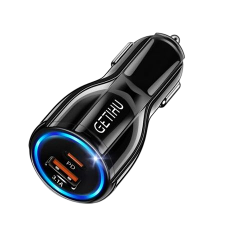 Cargador Celular Auto Tipo C Carga Rapida 3.1 Amp y USB 30w 2 en 1 Encendedor Carro (negro) - 1