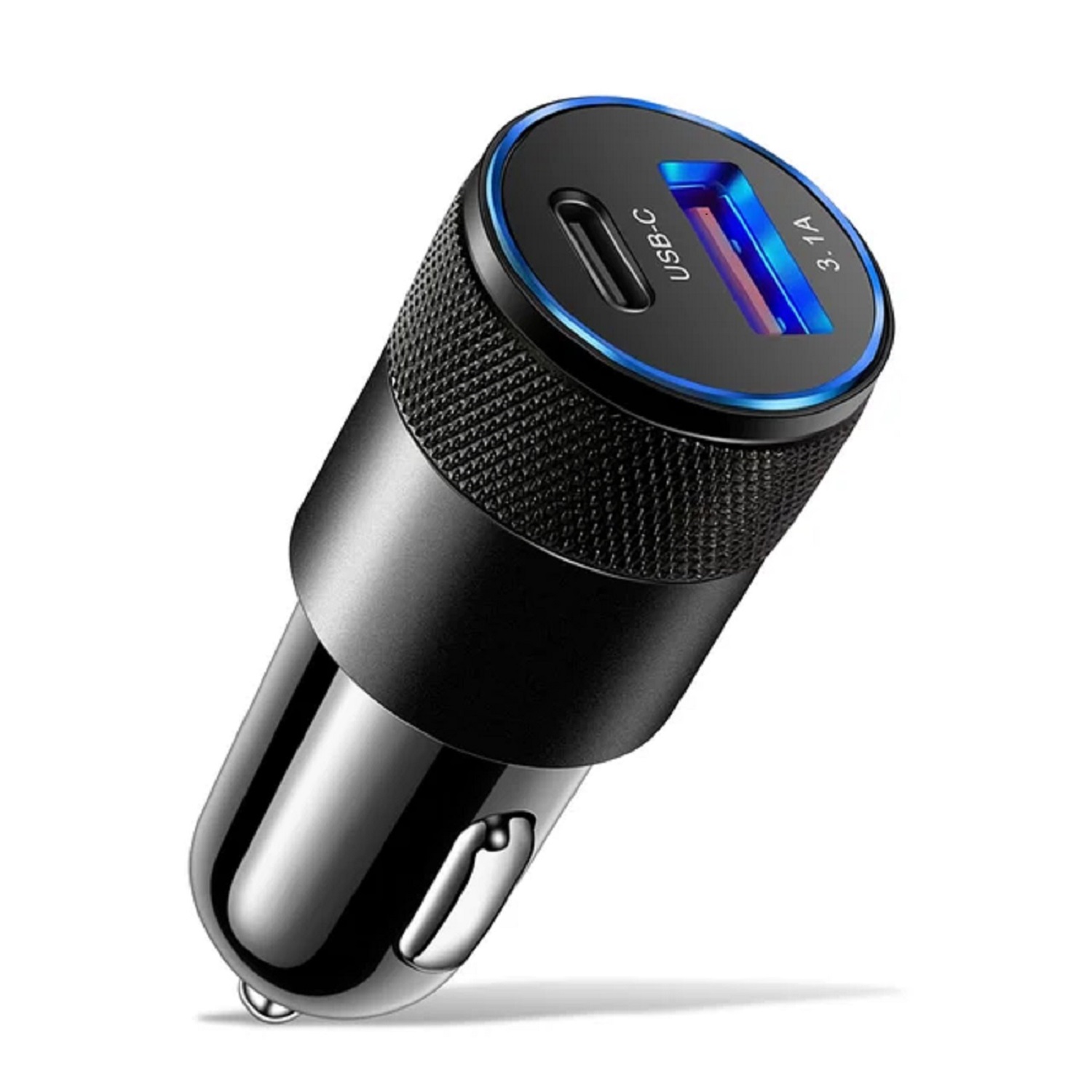 Cargador Celular Auto Tipo C Carga Rapida 3.1 Amp y USB 60w 2 en 1 Encendedor Carro Smartphone - 1