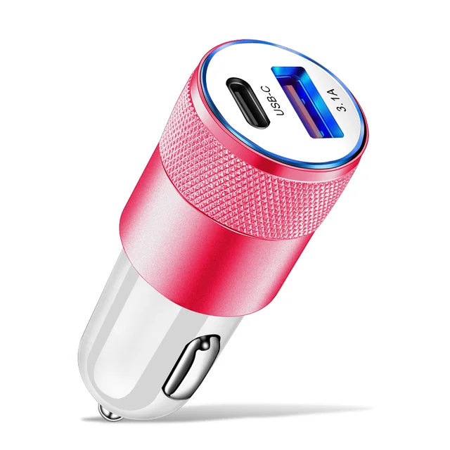 Cargador Celular Auto Tipo C Carga Rapida 3.1 Amp y USB 60w 2 en 1 Encendedor Carro Smartphone - 3