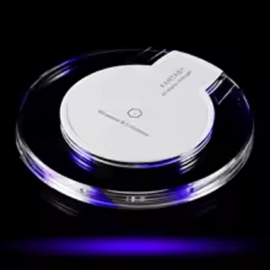 CARGADOR DE CELULAR INALÁMBRICO 1A 10W SMARTPHONE ANDROID PARA IPHONE PARED CASA REDONDO (NEGRO) - 3