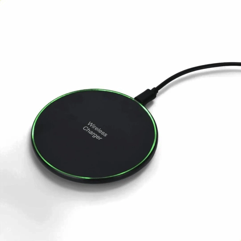 Cargador Celular Inalambrico 2A 20W Smartphone Android para Iphone pared casa redondo (negro) - 1