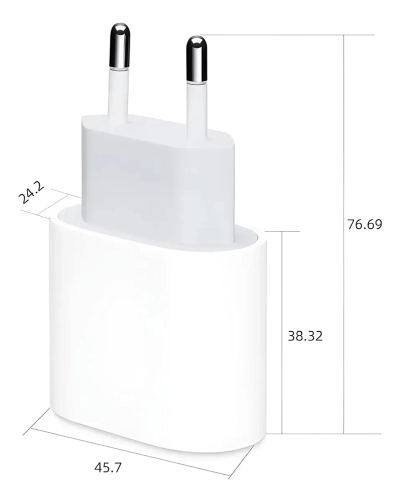 CARGADOR MAS CABLE COMPATIBLE PARA IPHONE 20 W PACK CABLE TIPO C A TIPO C + CAJA CARGA TIPO C - 3