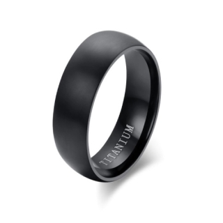 Anillo Titanio Anillos Juveniles Black Space Acero Quirurgico Acero Inoxidable Matte opaco/ talla 12 - 1