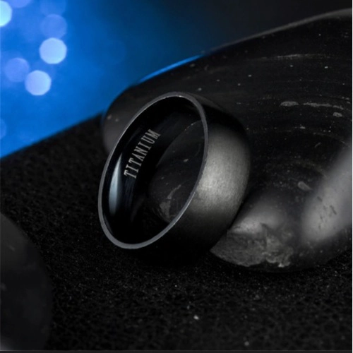 Anillo Titanio Anillos Juveniles Black Space Acero Quirurgico Acero Inoxidable Matte opaco/ talla 12 - 2