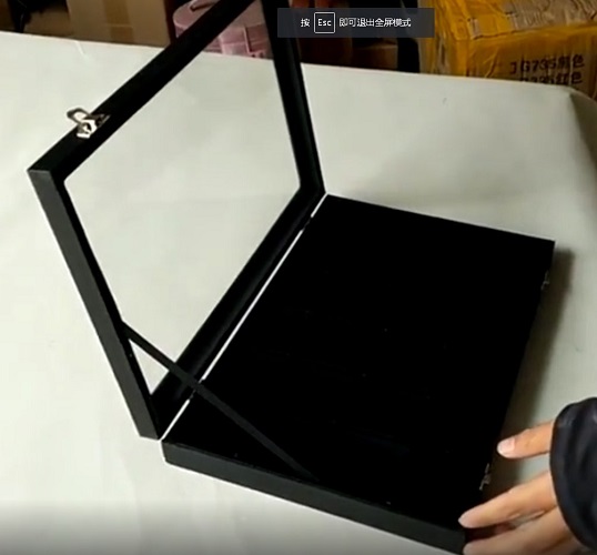 CAJA PRESENTACIÓN PARA EXHIBIR ANILLOS Y JOYAS ELEGANTE TERCIOPELO Y CRISTAL CAJA EXIBIDORA - 2