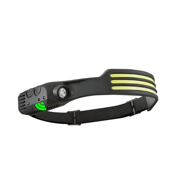 LUZ LINTERNA CINTILLO CABEZA 3 TIRAS LED SENSOR RECARGABLE USB POTENTE COB MINERA FRONTAL PARA MINER - 1
