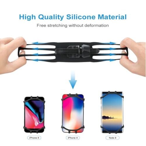 SOPORTE BASE DE CELULAR PARA BICICLETA GIRATORIO MOTOCICLETA BICI RUTA DEPORTIVA FLEXIBLE SMARTPHONE - 5