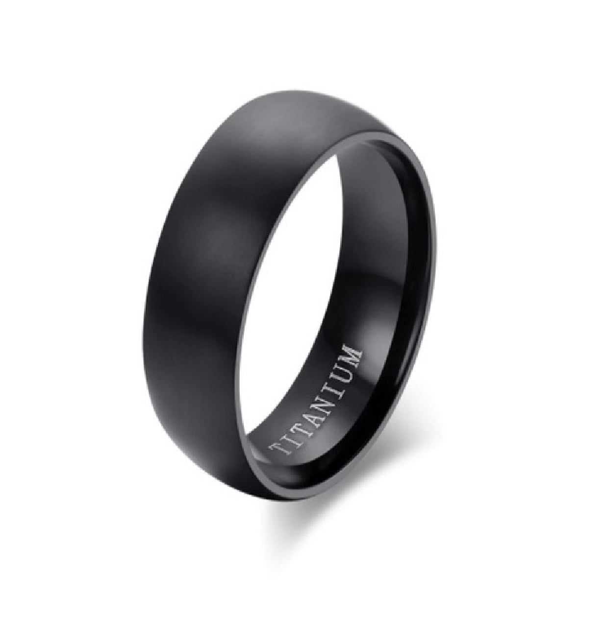 ANILLO TITANIO ANILLOS JUVENILES BLACK SPACE ACERO QUIRURGICO ACERO INOXIDABLE MATTE OPACO CURVO CH - 1